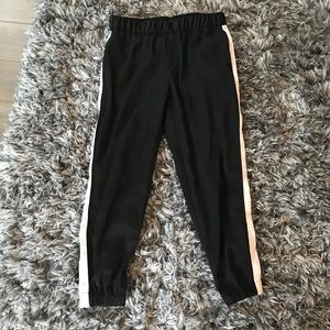Who What Wear Black and White Pin Strip Joggers.